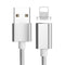 AussieSuperStore Homeware Supplies Tough Nylon Rope Style USB Lightning Charging  8 Pin to USB 2.0 Magnetic Data/Charger Cable (Silver) CBMEGAPCBLSLV